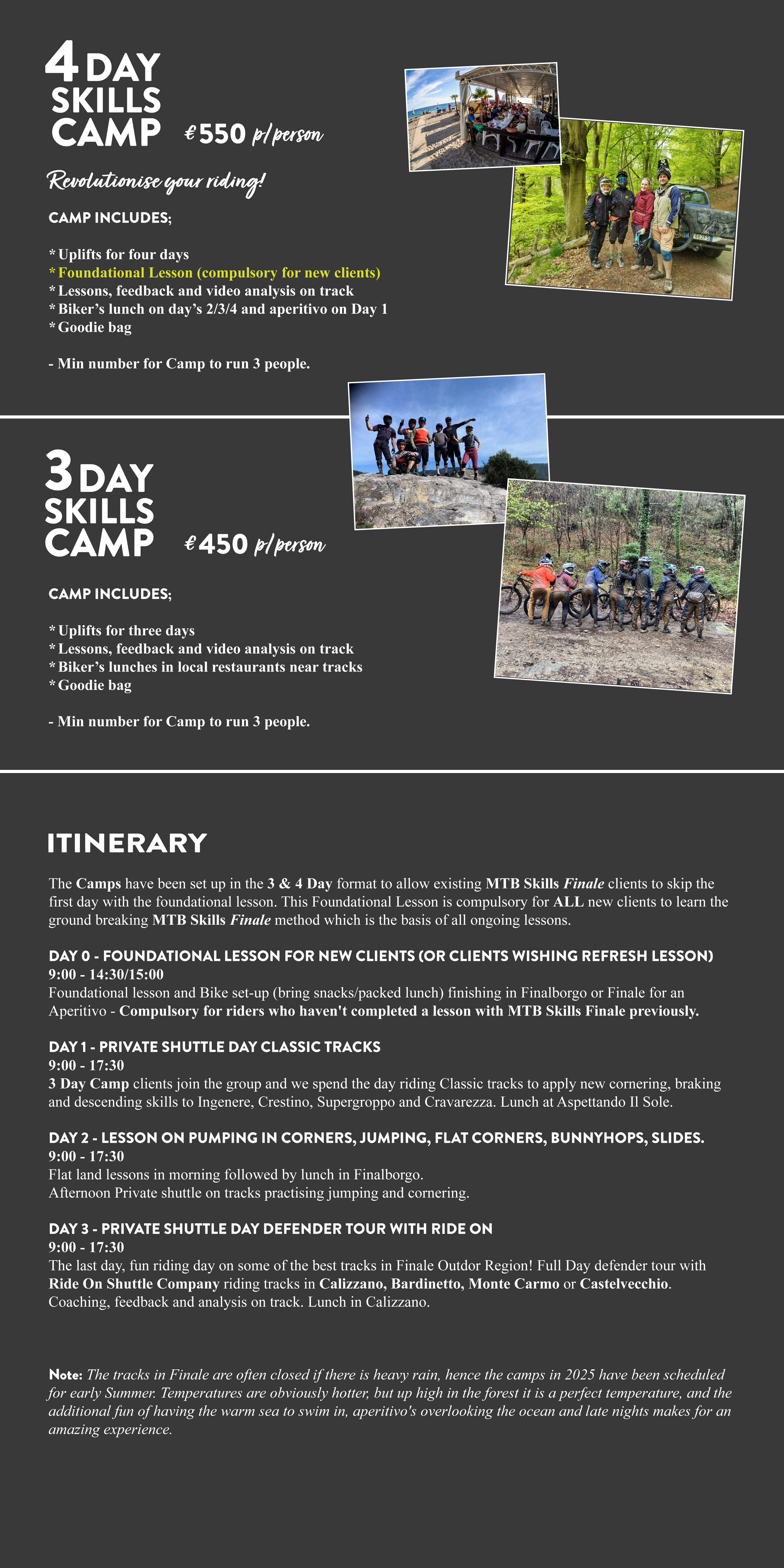 3 DAY CAMPS