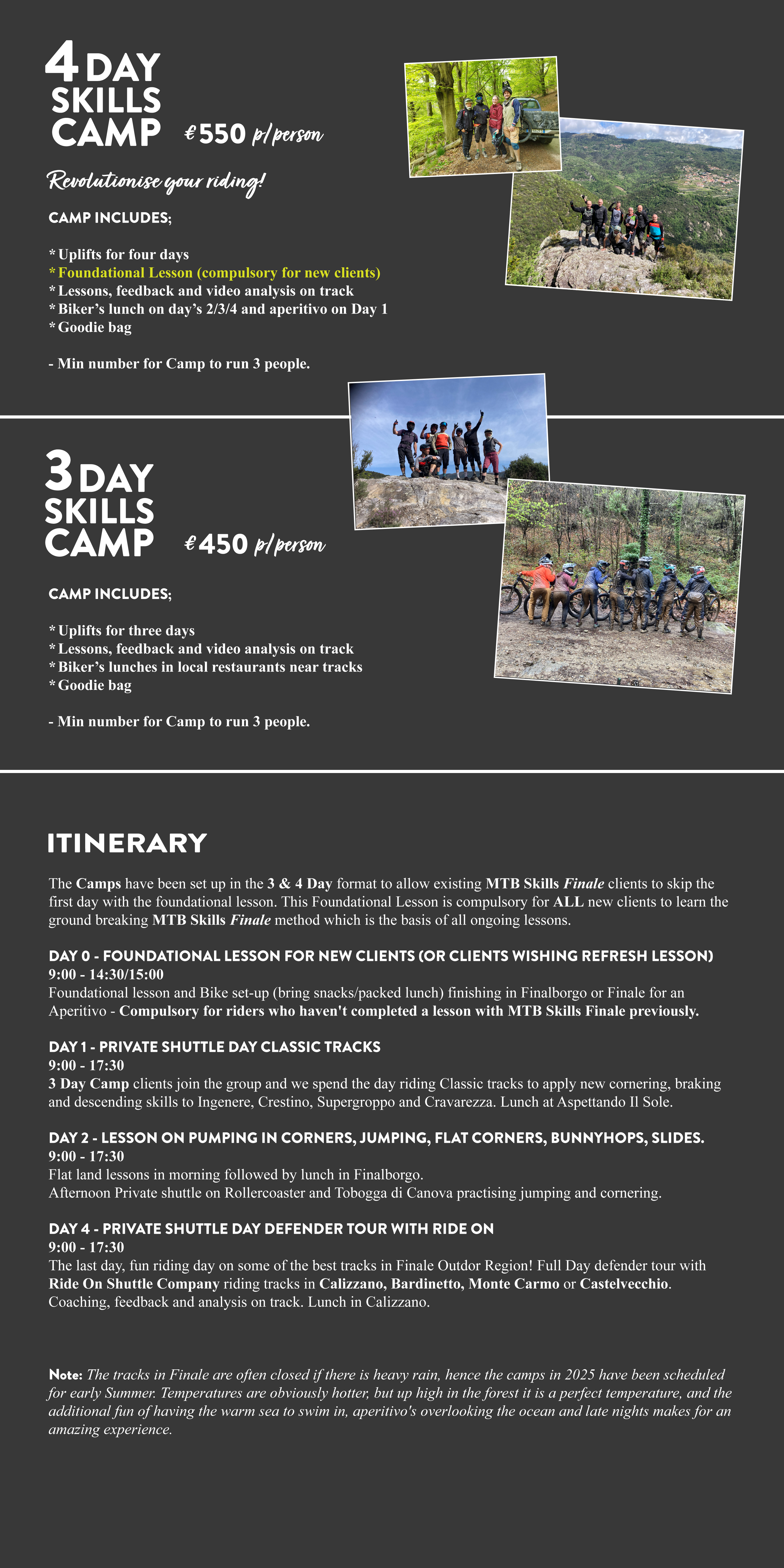 3 DAY CAMPS